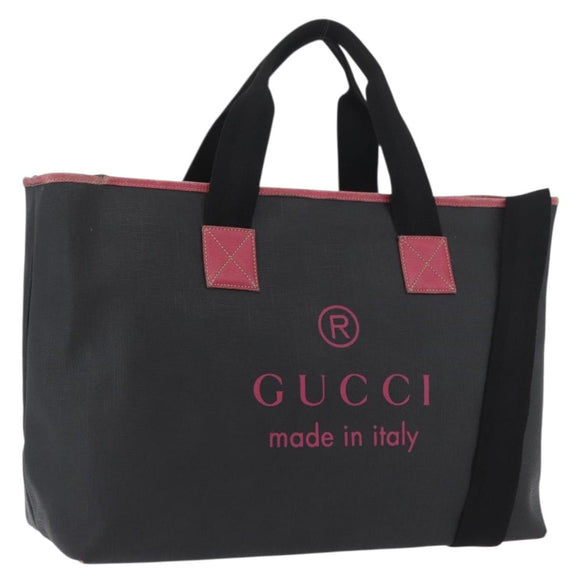 GUCCI Tote Bag PVC Black 162785 Auth ka3368