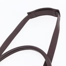 CELINE Trapeze Hand Bag Leather 2way Brown Black gold Auth ka337-15