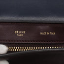 CELINE Trapeze Hand Bag Leather 2way Brown Black gold Auth ka337-19