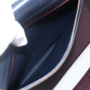 CELINE Trapeze Hand Bag Leather 2way Brown Black gold Auth ka337-23