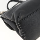 GUCCI Bamboo Hand Bag Leather 2way Black Silver 392013 Auth ka3371-18