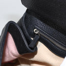 GUCCI Bamboo Hand Bag Leather 2way Black Silver 392013 Auth ka3371-22