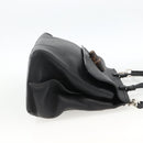 GUCCI Bamboo Hand Bag Leather 2way Black Silver 392013 Auth ka3371-4