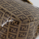 FENDI Zucchino Canvas Mamma Baguette Shoulder Bag Beige Gold Auth ka3373V-15