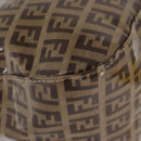 FENDI Zucchino Canvas Mamma Baguette Shoulder Bag Beige Gold Auth ka3373V-16