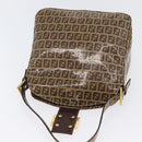 FENDI Zucchino Canvas Mamma Baguette Shoulder Bag Beige Gold Auth ka3373V-9