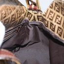 FENDI Zucchino Canvas Mamma Baguette Shoulder Bag Beige Gold Auth ka3373V-22