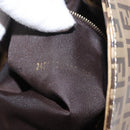FENDI Zucchino Canvas Mamma Baguette Shoulder Bag Beige Gold Auth ka3373V-11