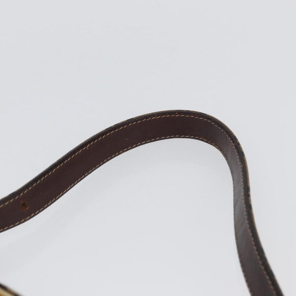 FENDI Zucchino Canvas Mamma Baguette Shoulder Bag Beige Gold Auth ka3373V