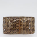 FENDI Zucchino Canvas Mamma Baguette Shoulder Bag Beige Gold Auth ka3373V-5