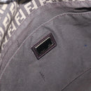 FENDI Zucchino Canvas Shoulder Bag Brown Silver Auth ka3374-20