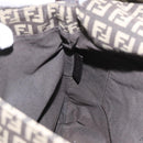 FENDI Zucchino Canvas Shoulder Bag Brown Silver Auth ka3374-22