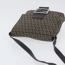 FENDI Zucchino Canvas Shoulder Bag Brown Silver Auth ka3374-6