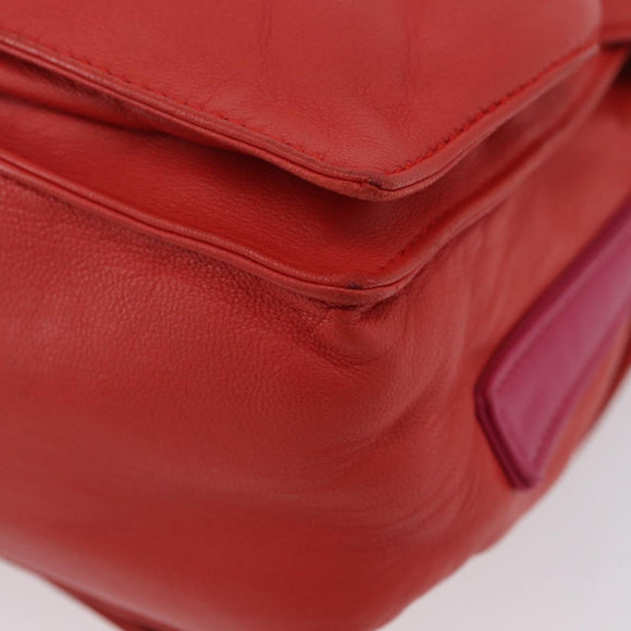 LOEWE Anagram Purse Shoulder Bag Leather Orange Gold Auth ka3378A