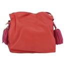 LOEWE Anagram Purse Shoulder Bag Leather Orange Gold Auth ka3378A-13