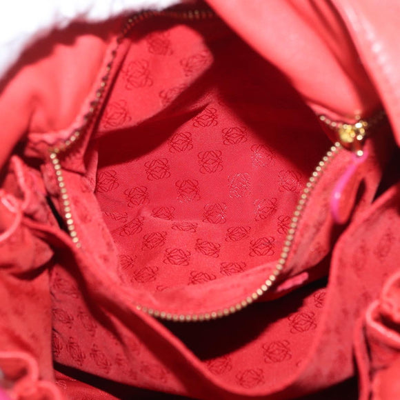 LOEWE Anagram Purse Shoulder Bag Leather Orange Gold Auth ka3378A