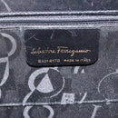 Salvatore Ferragamo Vala Ribbon Hand Bag Leather 2way Black Gold Auth ka3380-12