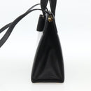 Salvatore Ferragamo Vala Ribbon Hand Bag Leather 2way Black Gold Auth ka3380-4