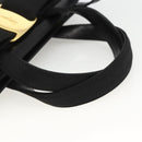 Salvatore Ferragamo Vala Ribbon Hand Bag Leather 2way Black Gold Auth ka3380-7