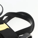 Salvatore Ferragamo Vala Ribbon Hand Bag Leather 2way Black Gold Auth ka3380-8