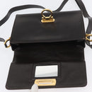 Salvatore Ferragamo Gancini Shoulder Bag Leather Brown Gold Auth ka3381-20