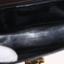 Salvatore Ferragamo Gancini Shoulder Bag Leather Brown Gold Auth ka3381-11