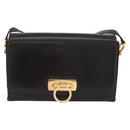 Salvatore Ferragamo Gancini Shoulder Bag Leather Brown Gold Auth ka3381-13