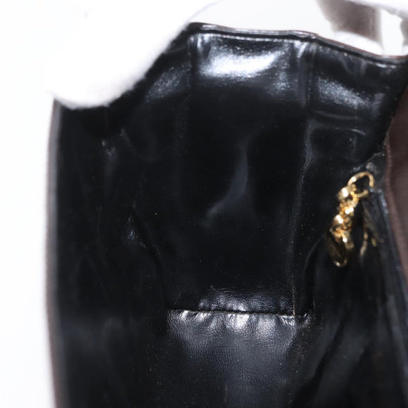 Salvatore Ferragamo Gancini Shoulder Bag Leather Brown Gold Auth ka3381