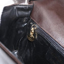 Salvatore Ferragamo Gancini Shoulder Bag Leather Brown Gold Auth ka3381-23