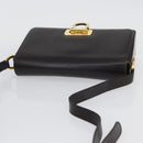 Salvatore Ferragamo Gancini Shoulder Bag Leather Brown Gold Auth ka3381-6