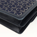 CELINE C Sulky Shoulder Bag Canvas Navy Gold Auth ka3383-12