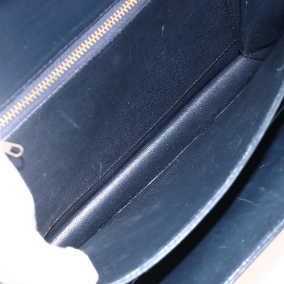 CELINE C Sulky Shoulder Bag Canvas Navy Gold Auth ka3383