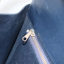 CELINE C Sulky Shoulder Bag Canvas Navy Gold Auth ka3383-19