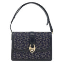 CELINE C Sulky Shoulder Bag Canvas Navy Gold Auth ka3383-2