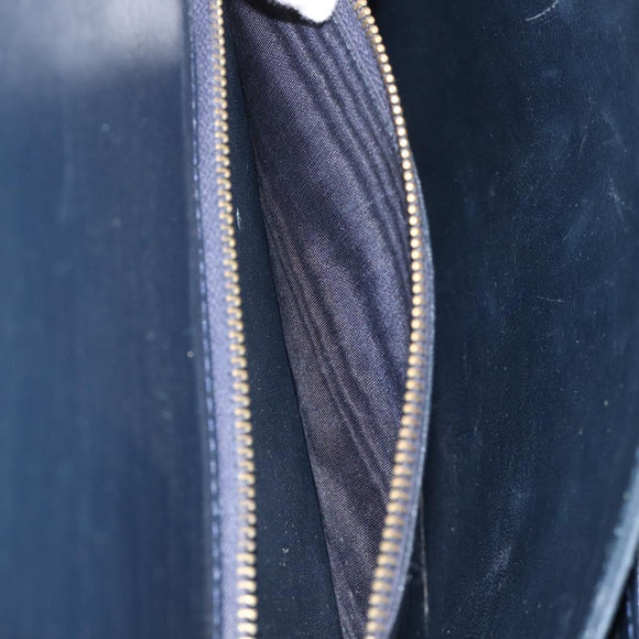 CELINE C Sulky Shoulder Bag Canvas Navy Gold Auth ka3383
