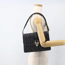 CELINE C Sulky Shoulder Bag Canvas Navy Gold Auth ka3383-23