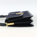 CELINE C Sulky Shoulder Bag Canvas Navy Gold Auth ka3383-4