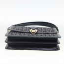CELINE C Sulky Shoulder Bag Canvas Navy Gold Auth ka3383-9