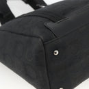 Salvatore Ferragamo Gancini Tote Bag Canvas Black Silver Auth ka3385-14