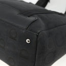 Salvatore Ferragamo Gancini Tote Bag Canvas Black Silver Auth ka3385-15