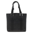 Salvatore Ferragamo Gancini Tote Bag Canvas Black Silver Auth ka3385-2