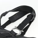 Salvatore Ferragamo Gancini Tote Bag Canvas Black Silver Auth ka3385-8