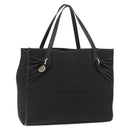 FENDI Zucchino Canvas Tote Bag Black Gold Auth ka3387-1