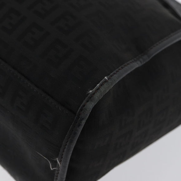 FENDI Zucchino Canvas Tote Bag Black Gold Auth ka3387