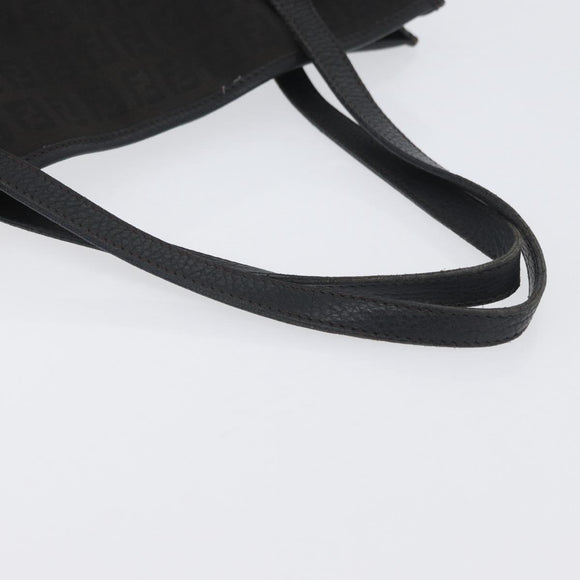 FENDI Zucchino Canvas Tote Bag Black Gold Auth ka3387