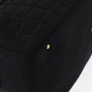 CHANEL Choco Bar Hand Bag cotton Black Gold CC Auth ka339-16