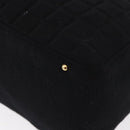 CHANEL Choco Bar Hand Bag cotton Black Gold CC Auth ka339-17