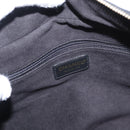 CHANEL Choco Bar Hand Bag cotton Black Gold CC Auth ka339-19