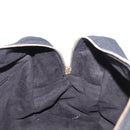 CHANEL Choco Bar Hand Bag cotton Black Gold CC Auth ka339-20