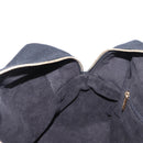 CHANEL Choco Bar Hand Bag cotton Black Gold CC Auth ka339-21